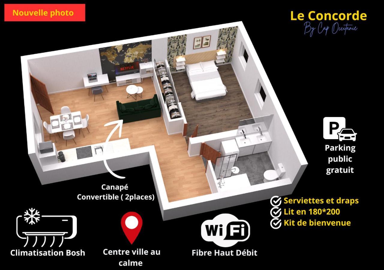 דירות Bram Le Concorde-Wifi-Clim-Parking-3Etoiles-Ockeys מראה חיצוני תמונה
